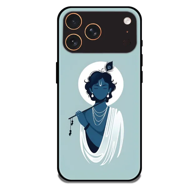 iPhone_17_Pro_Max_Minimal_Krishna_Flute_Art_Glossy_Metal_Silicone_Case