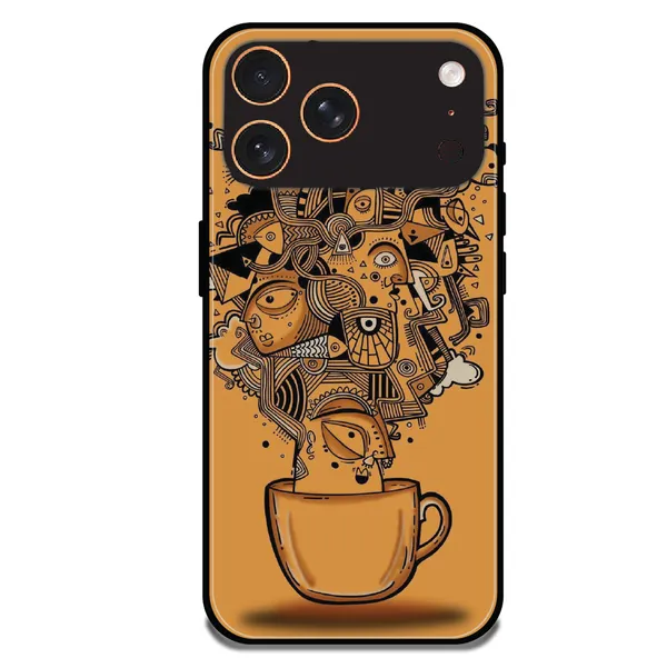 iPhone_17_Pro_Max_Abstract_Coffee_Doodle_Glossy_Metal_Silicone_Case