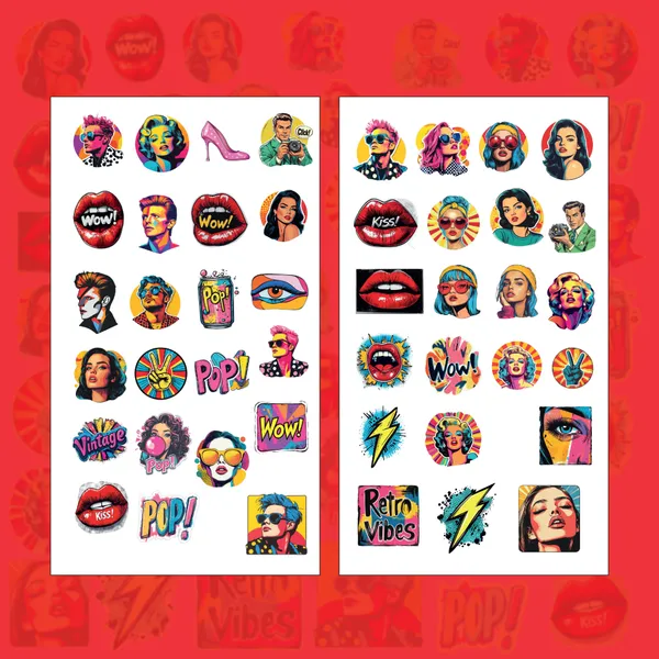 Pop_Art_Diva_Sticker_Bundle_–_46_Waterproof_Aesthetic_Stickers_for_Phone_Cases,_Clear_Covers,_Journals,_Scrapbooks_&_More