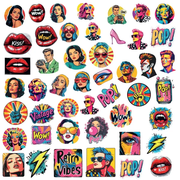 Pop_Art_Diva_Sticker_Bundle_–_46_Waterproof_Aesthetic_Stickers_for_Phone_Cases,_Clear_Covers,_Journals,_Scrapbooks_&_More