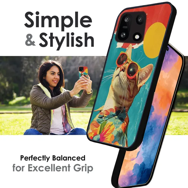 OnePlus_15_Cool_Cat_Summer_Glossy_Metal_Silicone_Case