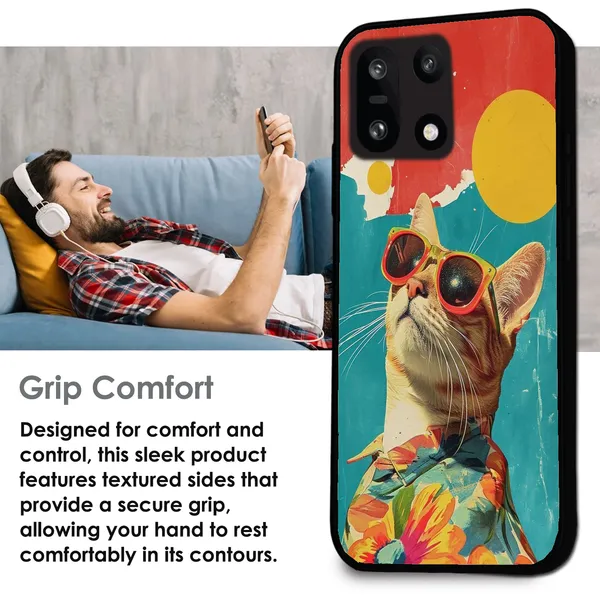 OnePlus_15_Cool_Cat_Summer_Glossy_Metal_Silicone_Case