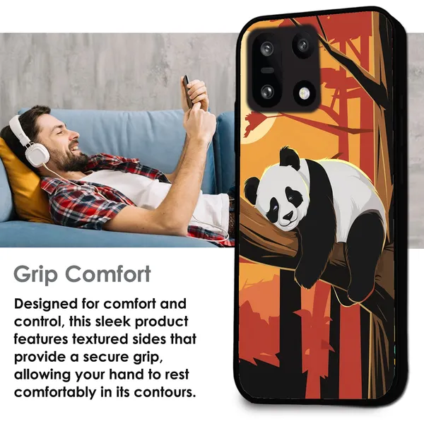 OnePlus_15_Sleeping_Panda_Sunset_Glossy_Metal_Silicone_Case