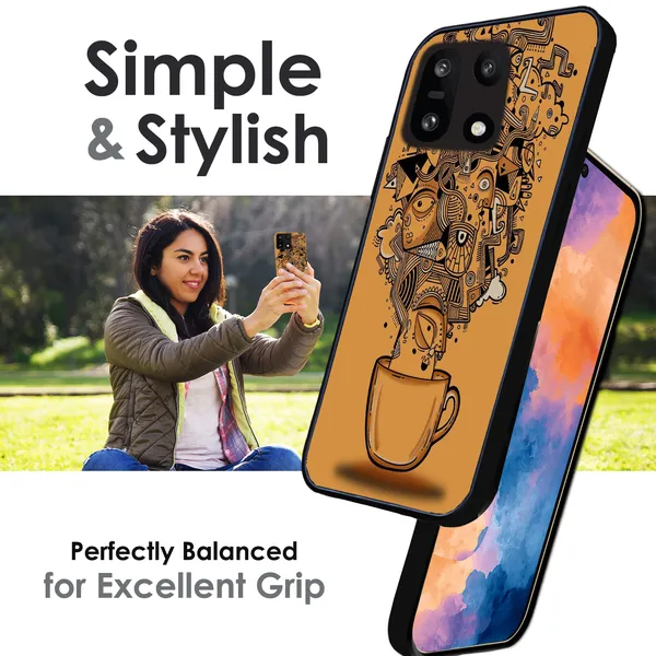 OnePlus_15_Abstract_Coffee_Doodle_Glossy_Metal_Silicone_Case