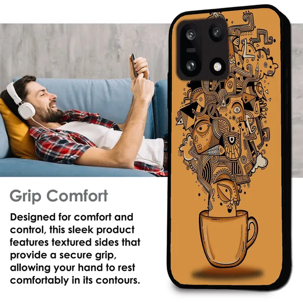 OnePlus_15_Abstract_Coffee_Doodle_Glossy_Metal_Silicone_Case