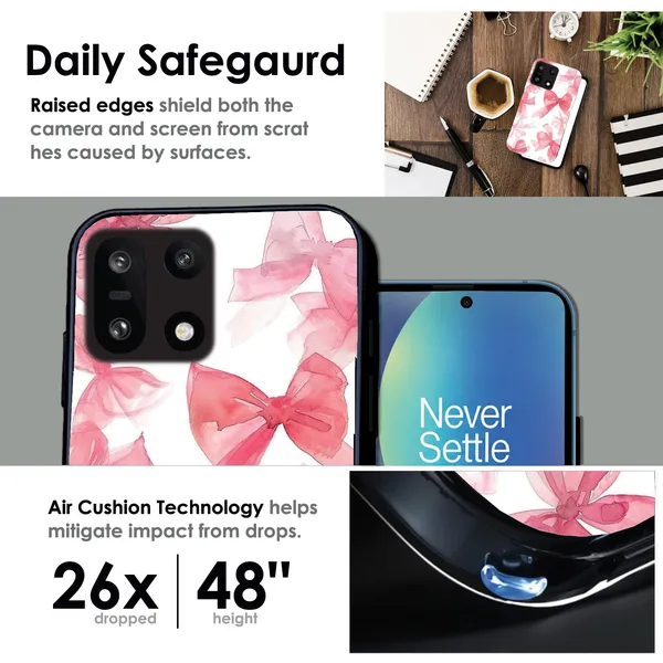 OnePlus_15_Cute_Pink_Bows_Glossy_Metal_Silicone_Case