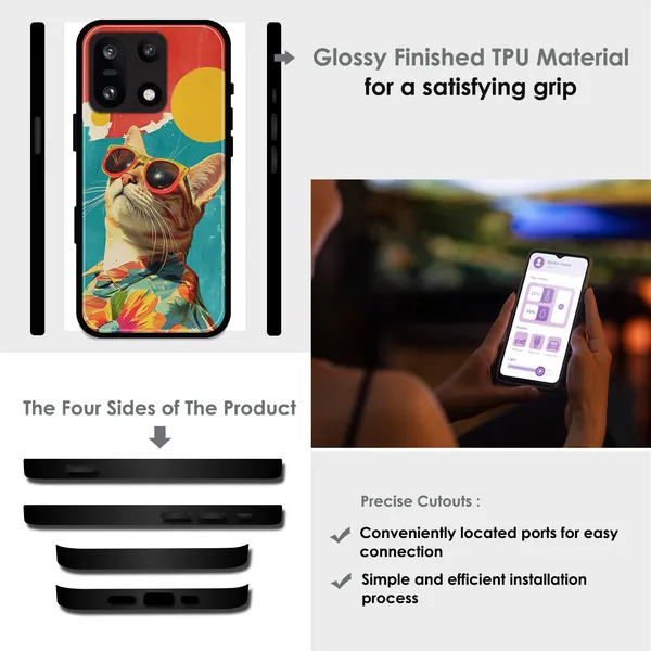 OnePlus_Nord_5_Cool_Cat_Summer_Glossy_Metal_Silicone_Case
