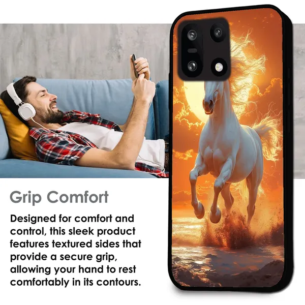 OnePlus_Nord_5_Majestic_White_Horse_Sunset_Glossy_Metal_Silicone_Case