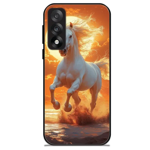 OnePlus_Nord_5_Majestic_White_Horse_Sunset_Glossy_Metal_Silicone_Case