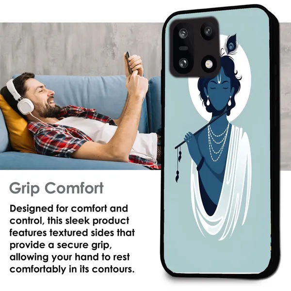 OnePlus_Nord_5_Minimal_Krishna_Flute_Art_Glossy_Metal_Silicone_Case
