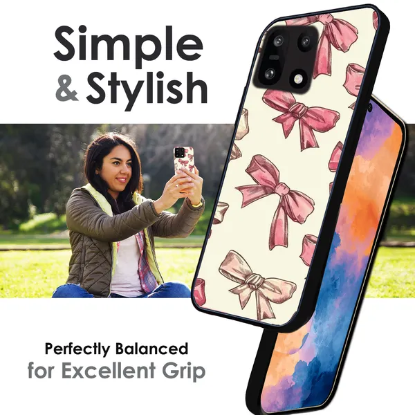 OnePlus_Nord_5_Pastel_Pink_Ribbon_Bow_Glossy_Metal_Silicone_Case