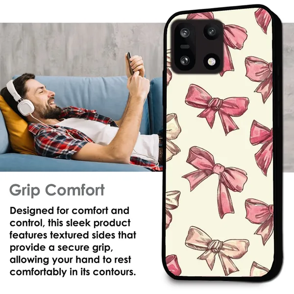 OnePlus_Nord_5_Pastel_Pink_Ribbon_Bow_Glossy_Metal_Silicone_Case