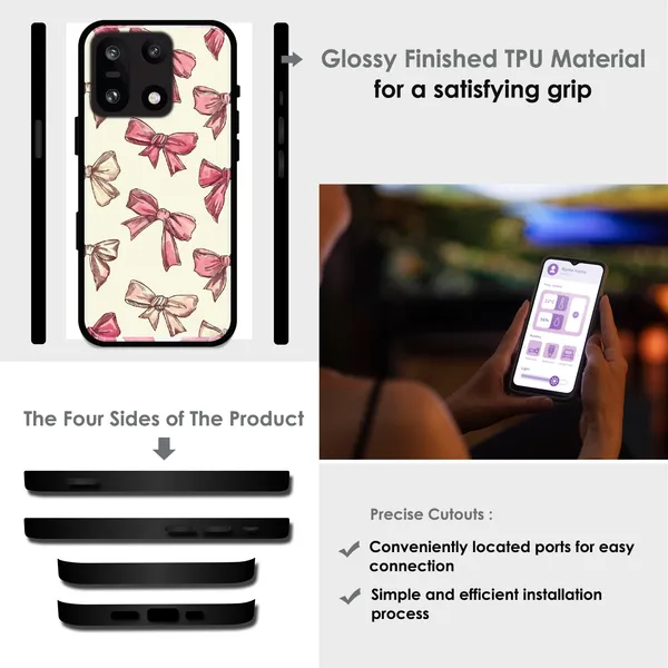 OnePlus_Nord_5_Pastel_Pink_Ribbon_Bow_Glossy_Metal_Silicone_Case