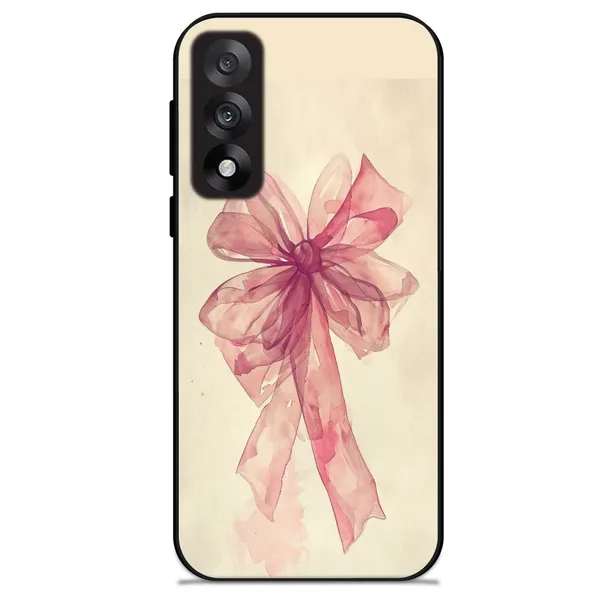 OnePlus_Nord_5_Pretty_Pink_Bow_Glossy_Metal_Silicone_Case