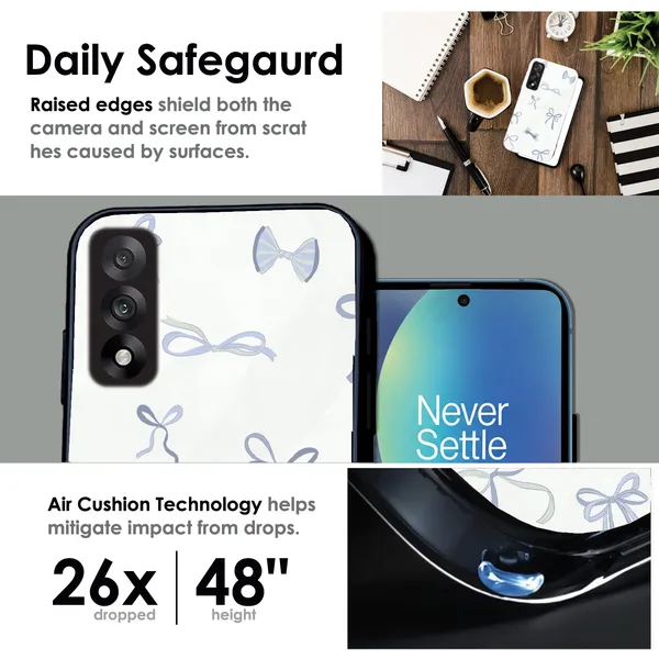 OnePlus_Nord_5_Blue_Bows_Glossy_Metal_Silicone_Case