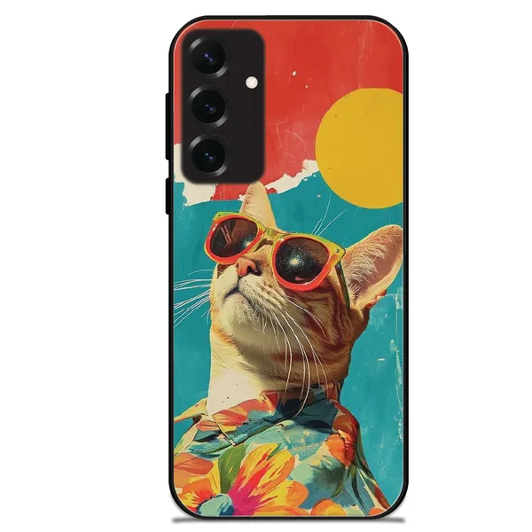 Samsung_Galaxy_S25+_Cool_Cat_Summer_Glossy_Metal_Silicone_Case