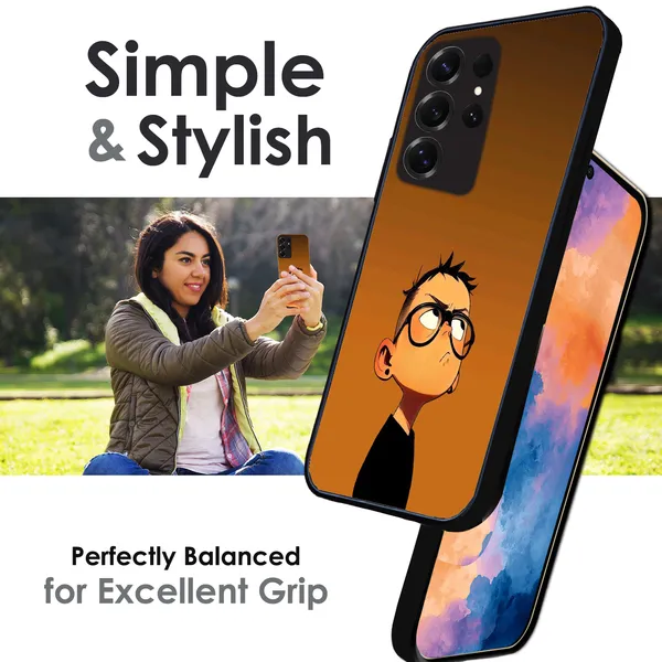 Samsung_Galaxy_S25+_Stylish_Cartoon_Boy_Glossy_Metal_Silicone_Case