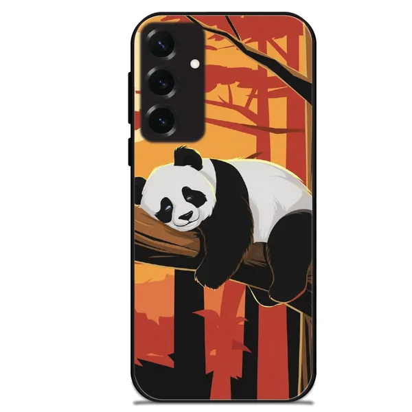 Samsung_Galaxy_S25+_Sleeping_Panda_Sunset_Glossy_Metal_Silicone_Case