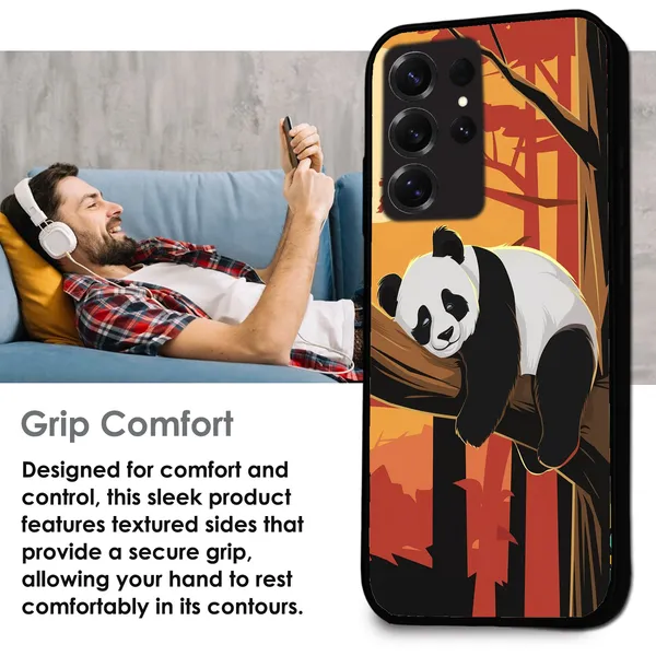 Samsung_Galaxy_S25+_Sleeping_Panda_Sunset_Glossy_Metal_Silicone_Case