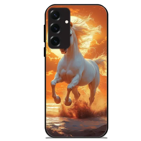 Samsung_Galaxy_S25+_Majestic_White_Horse_Sunset_Glossy_Metal_Silicone_Case