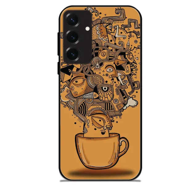 Samsung_Galaxy_S25+_Abstract_Coffee_Doodle_Glossy_Metal_Silicone_Case