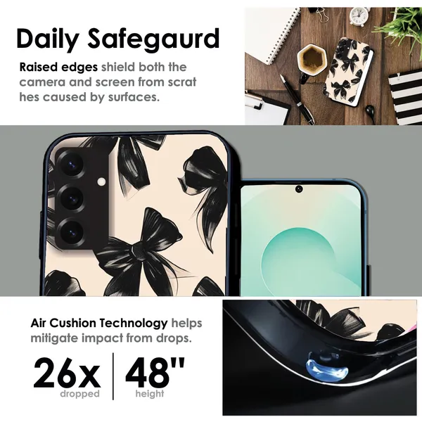 Samsung_Galaxy_S25+_Black_Bows_Glossy_Metal_Silicone_Case