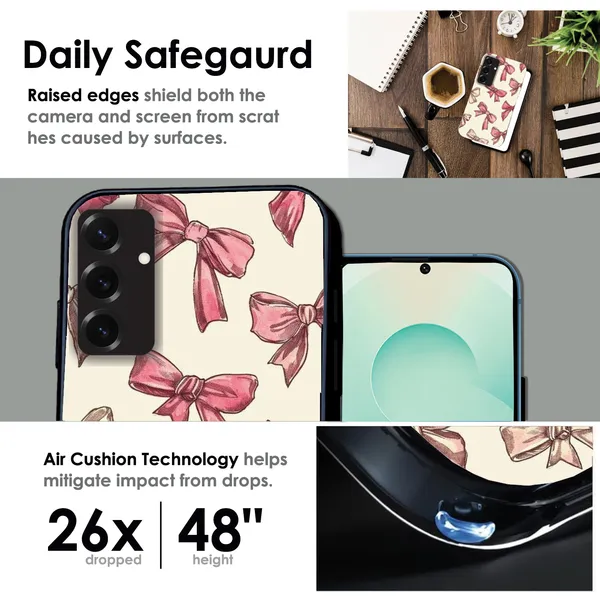 Samsung_Galaxy_S25+_Pastel_Pink_Ribbon_Bow_Glossy_Metal_Silicone_Case