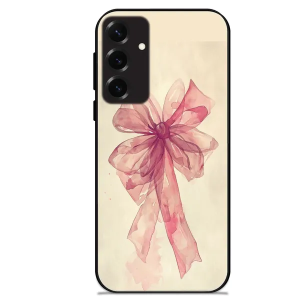 Samsung_Galaxy_S25+_Pretty_Pink_Bow_Glossy_Metal_Silicone_Case