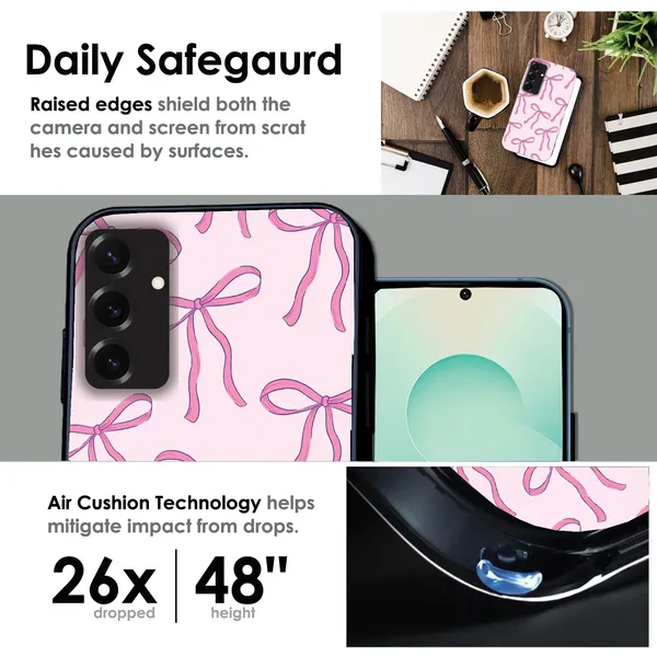 Samsung_Galaxy_S25+_Pink_Bows_Glossy_Metal_Silicone_Case