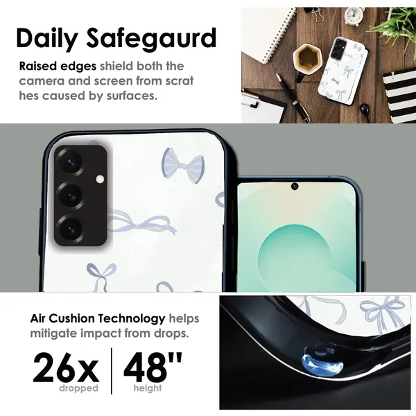 Samsung_Galaxy_S25+_Blue_Bows_Glossy_Metal_Silicone_Case