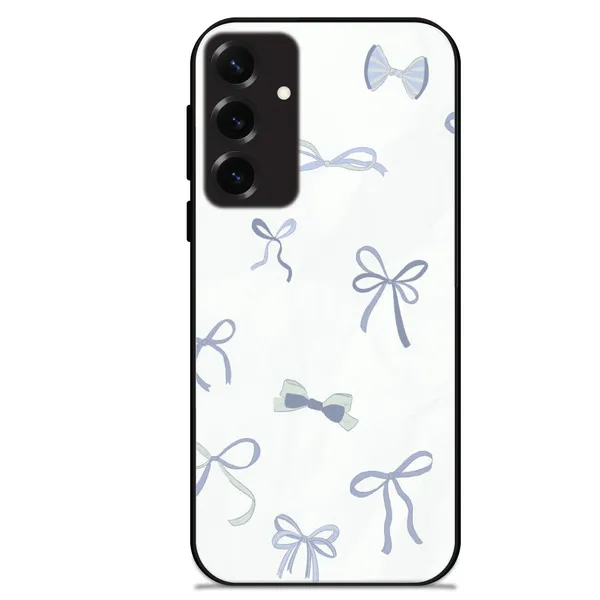 Samsung_Galaxy_S25+_Blue_Bows_Glossy_Metal_Silicone_Case