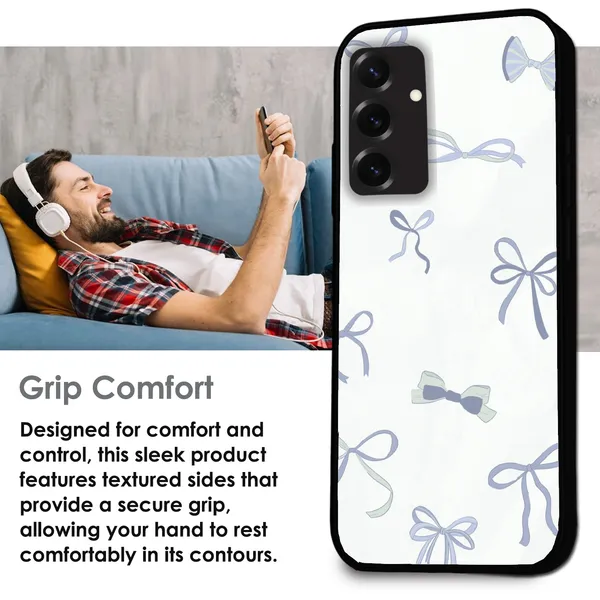 Samsung_Galaxy_S25+_Blue_Bows_Glossy_Metal_Silicone_Case