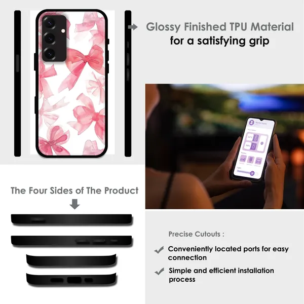 Samsung_Galaxy_S25+_Cute_Pink_Bows_Glossy_Metal_Silicone_Case