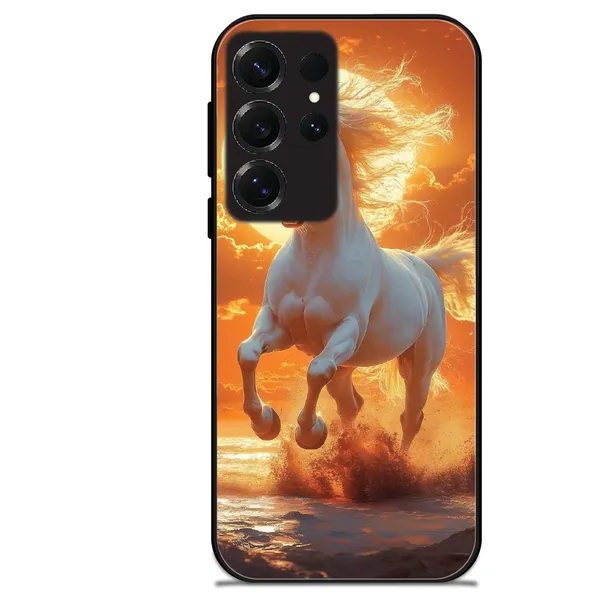 Samsung_Galaxy_S25_Ultra_Majestic_White_Horse_Sunset_Glossy_Metal_Silicone_Case