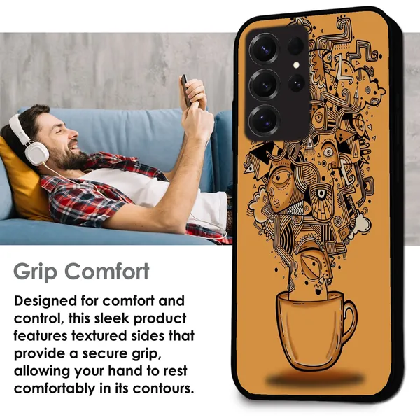 Samsung_Galaxy_S25_Ultra_Abstract_Coffee_Doodle_Glossy_Metal_Silicone_Case
