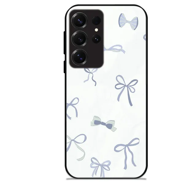 Samsung_Galaxy_S25_Ultra_Blue_Bows_Glossy_Metal_Silicone_Case