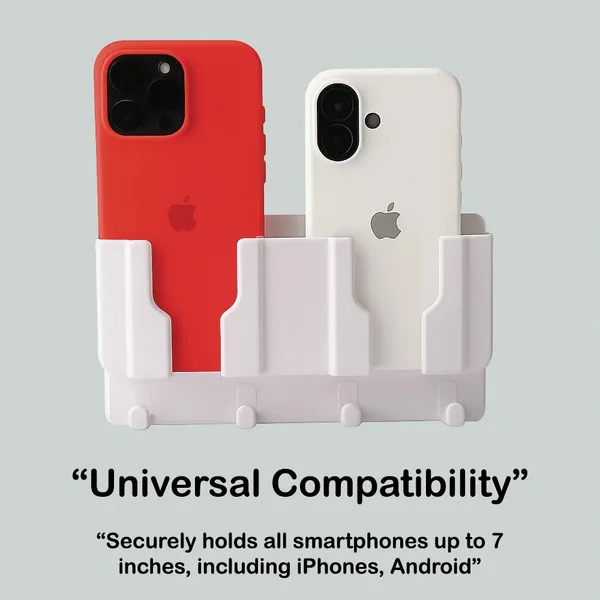 White_Wall_Mounted_Mobile_Stand_and_Key_Organizer_-_Dual_Phone_Holder_with_Hooks