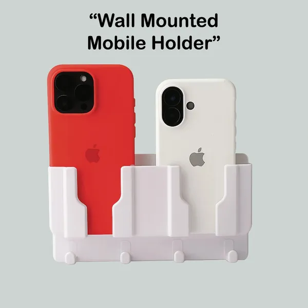 White_Wall_Mounted_Mobile_Stand_and_Key_Organizer_-_Dual_Phone_Holder_with_Hooks