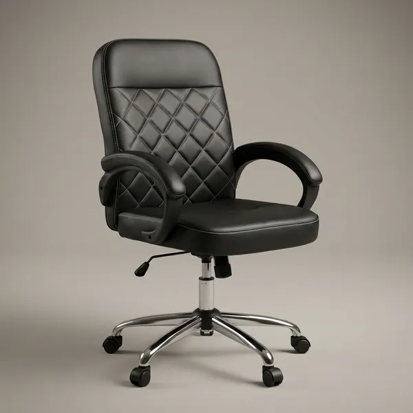 Black_Foam_Armour_And_Leather_Cushion_Revolving_Chair_|_45_X_52_X_40_Cm