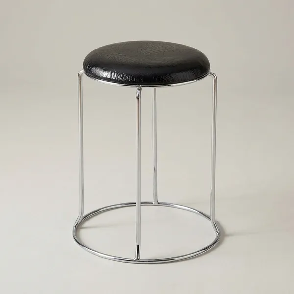 Black_Foam_Cushion_Fixed_Stool_|_30_X_55_X_48_Cm