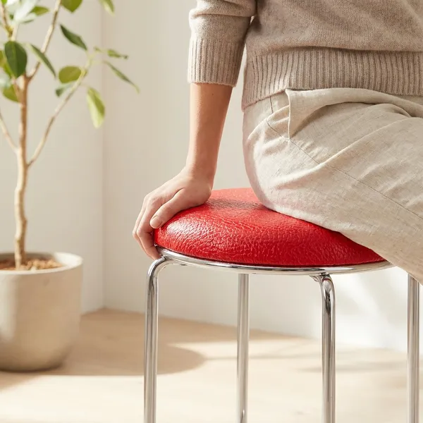 Red_Foam_Cushion_Fixed_Stool_|_30_X_55_X_48_Cm