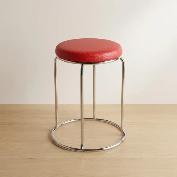 Red_Foam_Cushion_Fixed_Stool_|_30_X_55_X_48_Cm