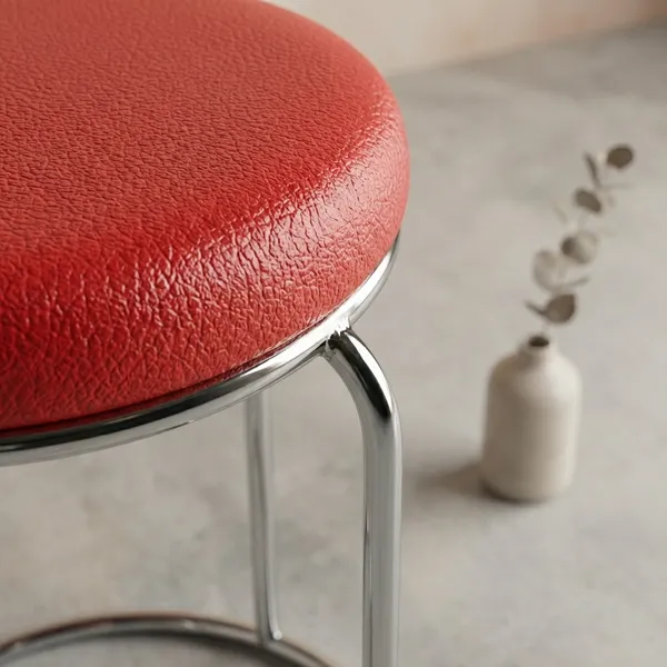 Red_Foam_Cushion_Fixed_Stool_|_30_X_55_X_48_Cm