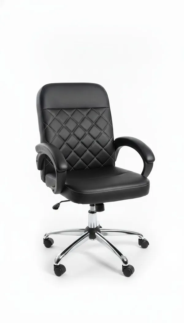 Black_Foam_Armour_And_Leather_Cushion_Revolving_Chair_|_45_X_52_X_40_Cm