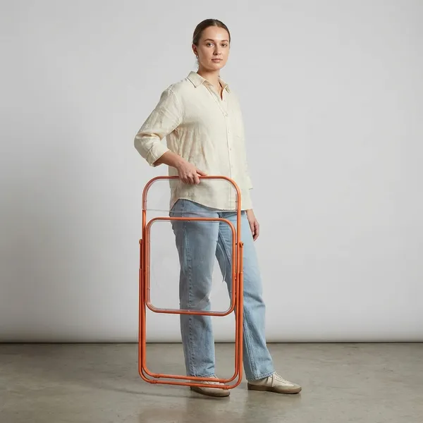 Orange_Fibre_And_Acrylic_Folding_Chair_|_46_X_56_X_58_Cm