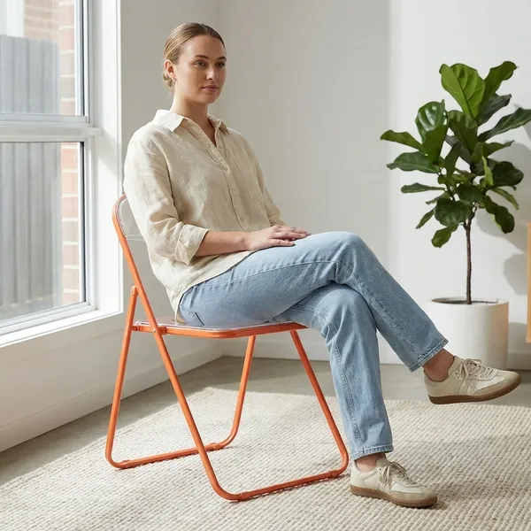 Orange_Fibre_And_Acrylic_Folding_Chair_|_46_X_56_X_58_Cm