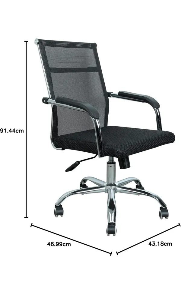 Black_Foam_And_Net_Office_Chair_|_47D_X_43.2W_X_91.4H_Cm