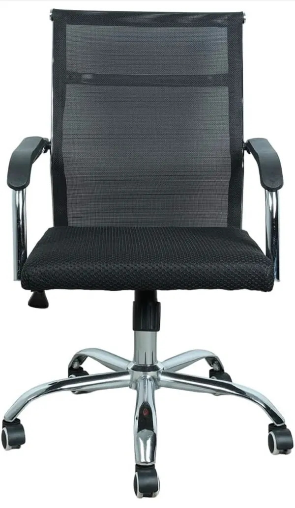 Black_Foam_And_Net_Office_Chair_|_47D_X_43.2W_X_91.4H_Cm
