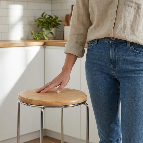 Brown_Ply_And_Steel_Stool_|_39_X_30_X_48_Cm