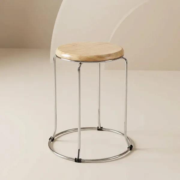 Brown_Ply_And_Steel_Stool_|_39_X_30_X_48_Cm